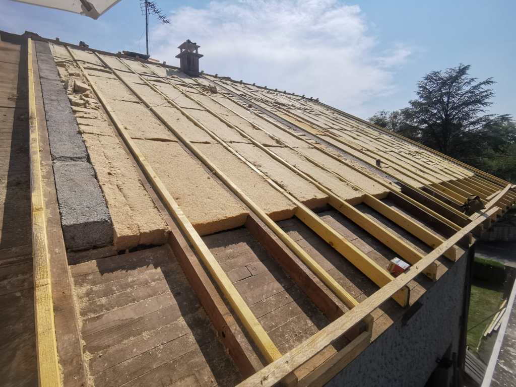 Pose de l'isolation laine de bois